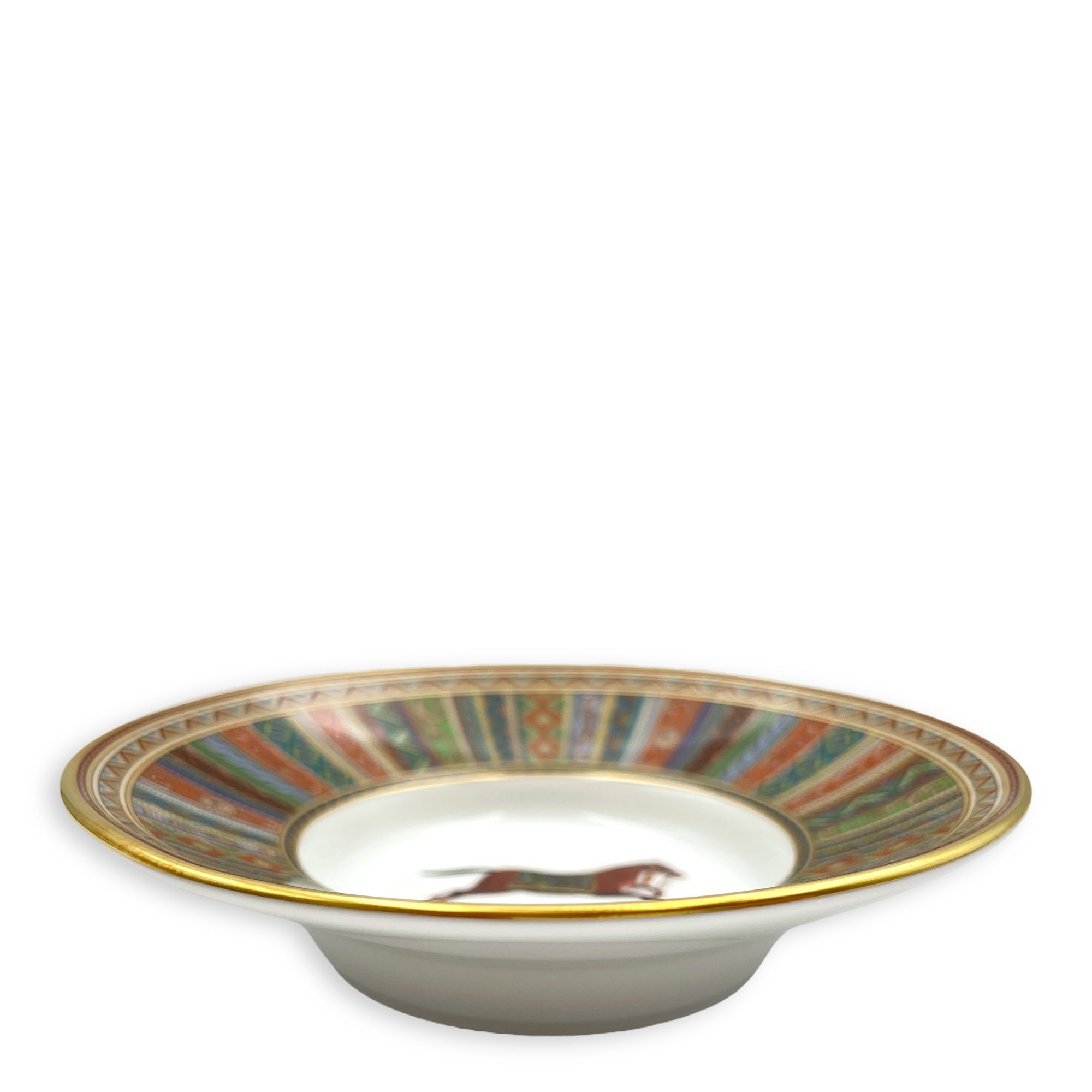 Cheval d’Orient Tea Cup with Lid & Saucer,  Large Model Multi-colour Tableware Gold hardware