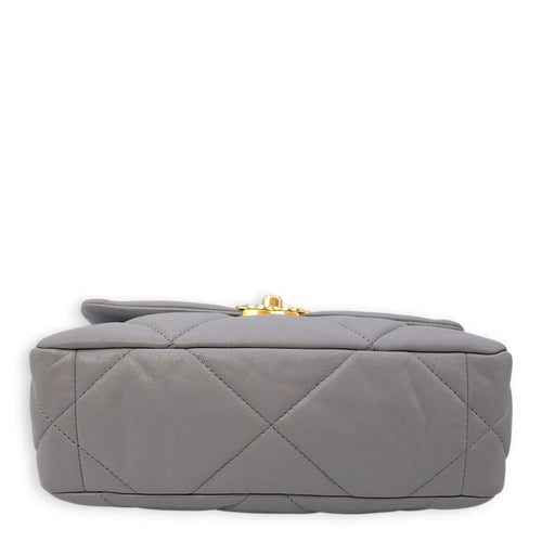 C19 Small Grey Crossbody Bag in Lambskin, 3-Tone hardware