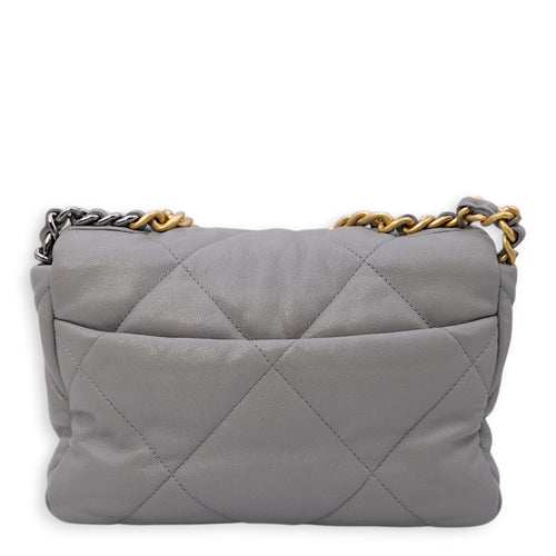 C19 Small Grey Crossbody Bag in Lambskin, 3-Tone hardware