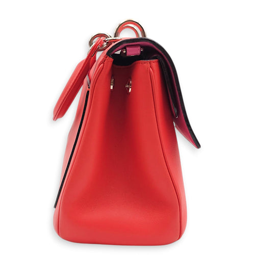 Be Dior 26x20x13cm Red Shoulder Bag in Calfskin, Silver hardware