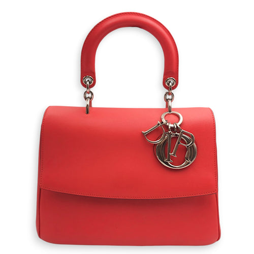 Be Dior 26x20x13cm Red Shoulder Bag in Calfskin, Silver hardware