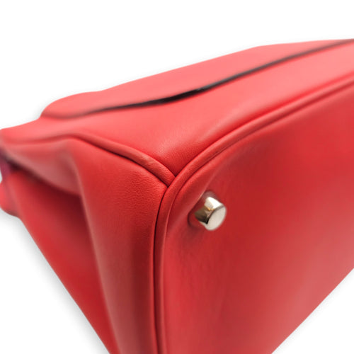 Be Dior 26x20x13cm Red Shoulder Bag in Calfskin, Silver hardware