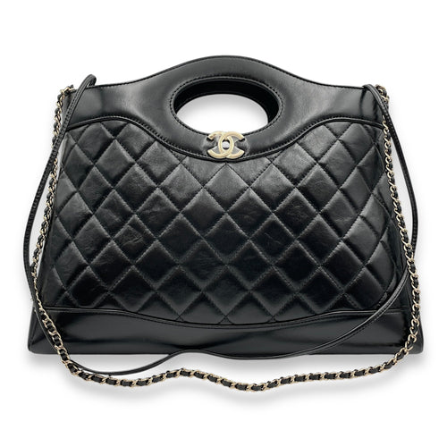 31 Shopping Tote 36x25x7cm Black Shoulder Bag in Shiny lambskin Gold hardware CL2501-9194 9