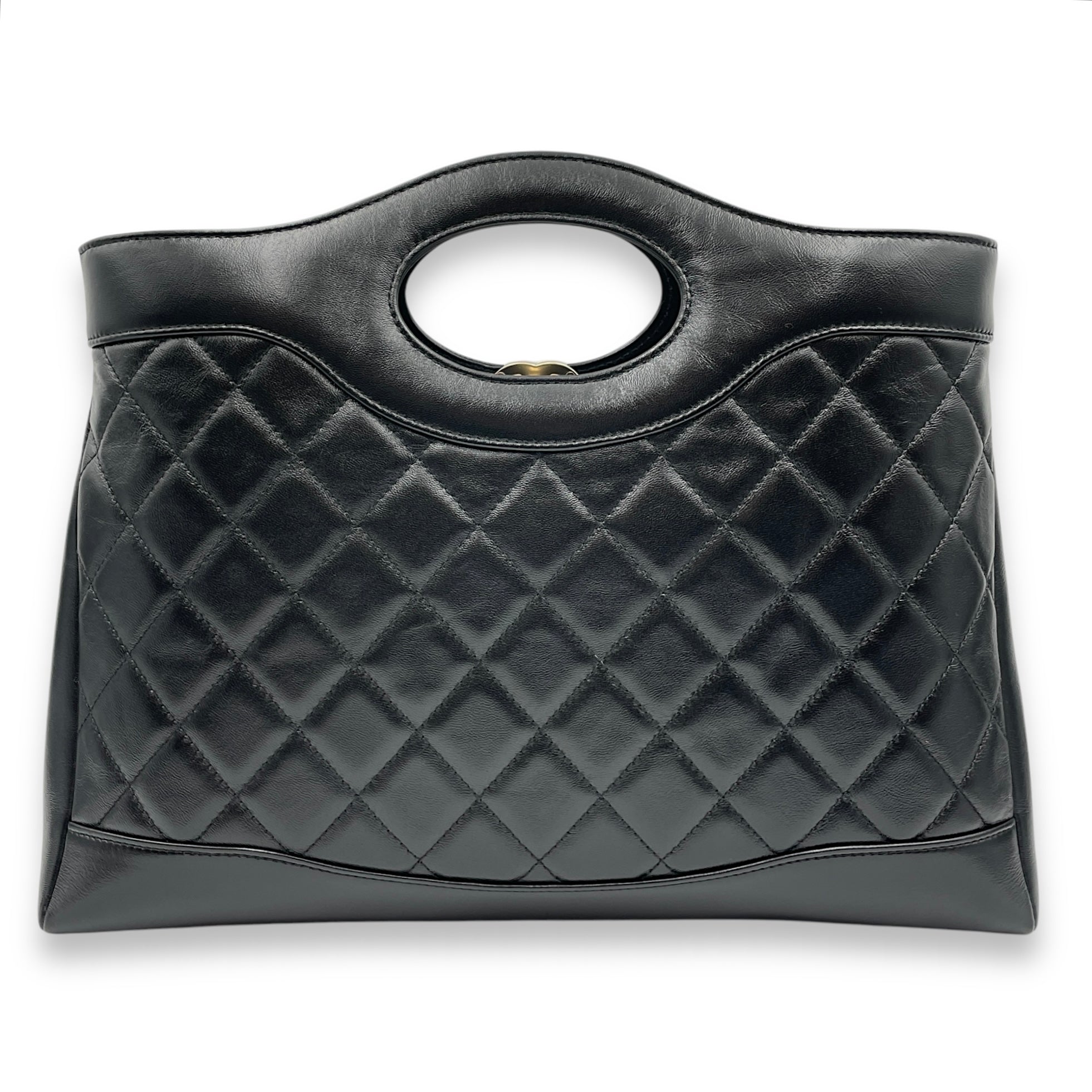 31 Shopping Tote 36x25x7cm Black Shoulder Bag in Shiny lambskin Gold hardware CL2501-9194 2