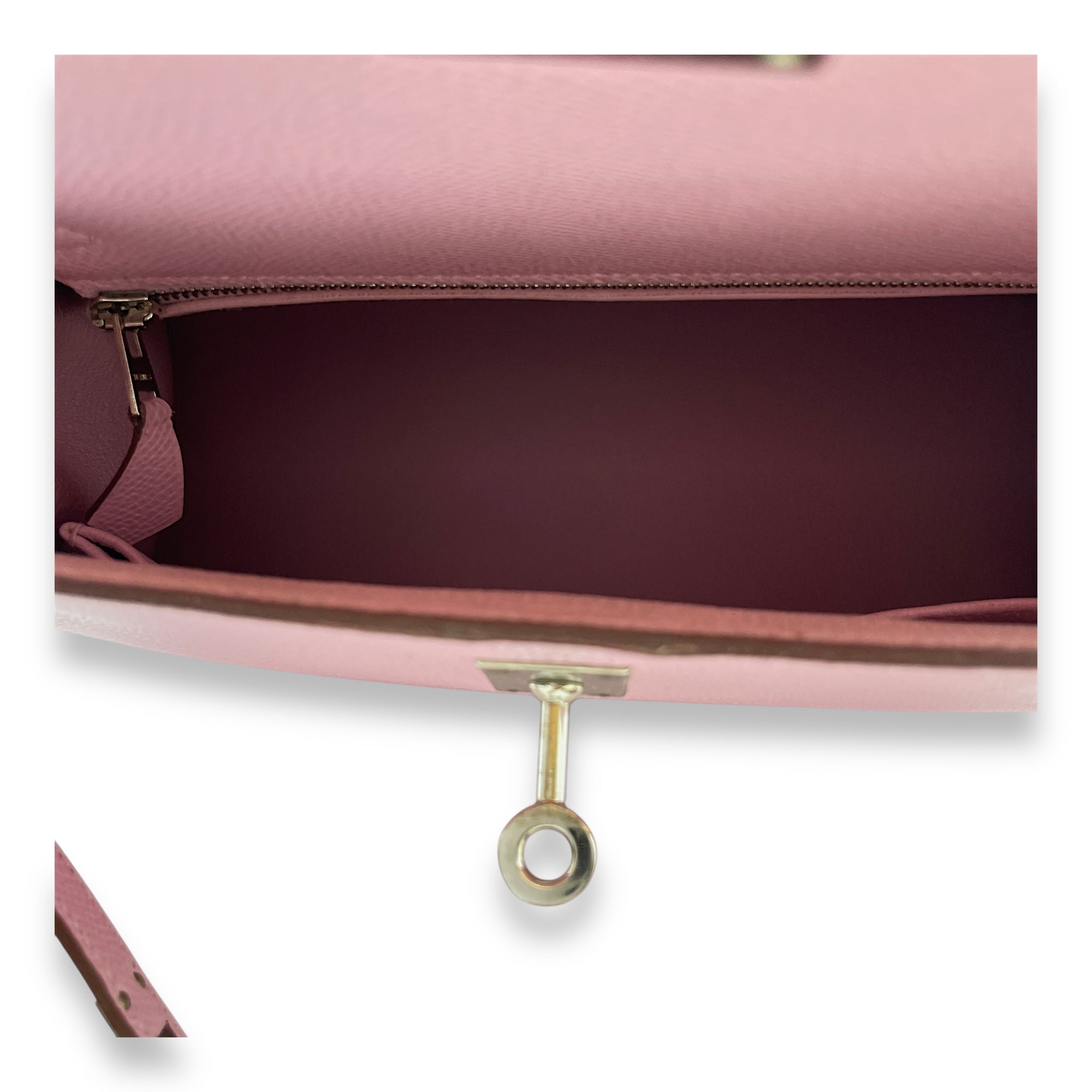 Sellier Kelly 25 Mauve Sylvestre in Epsom, Palladium hardware