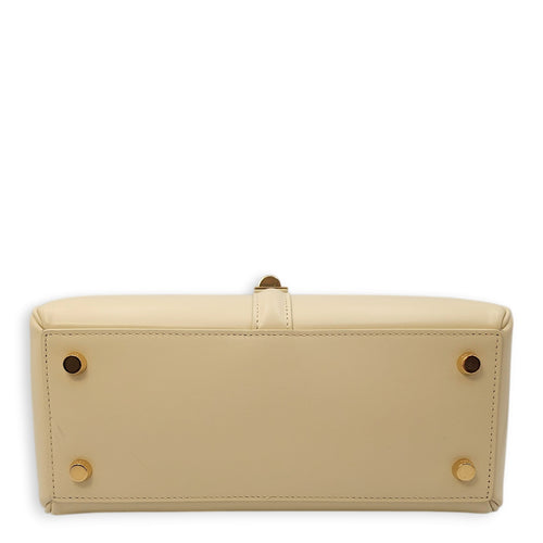 Small 16 Bag 23x18x10cm Beige Crossbody Bag in Calf, lambskin lining, Gold hardware