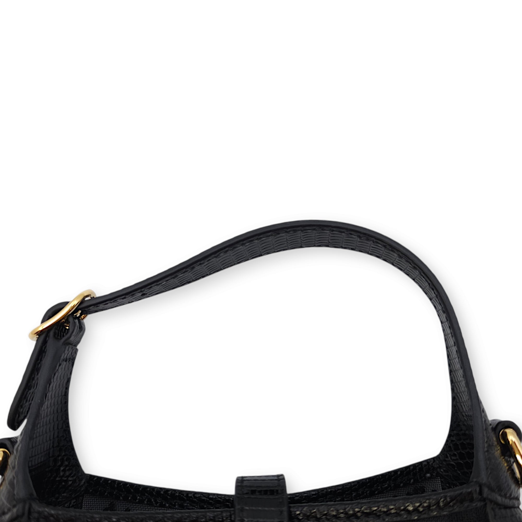 Jackie 1961 Mini 19x13x3cm Black Shoulder Bag in Lizard, mesh with crystals, Gold hardware