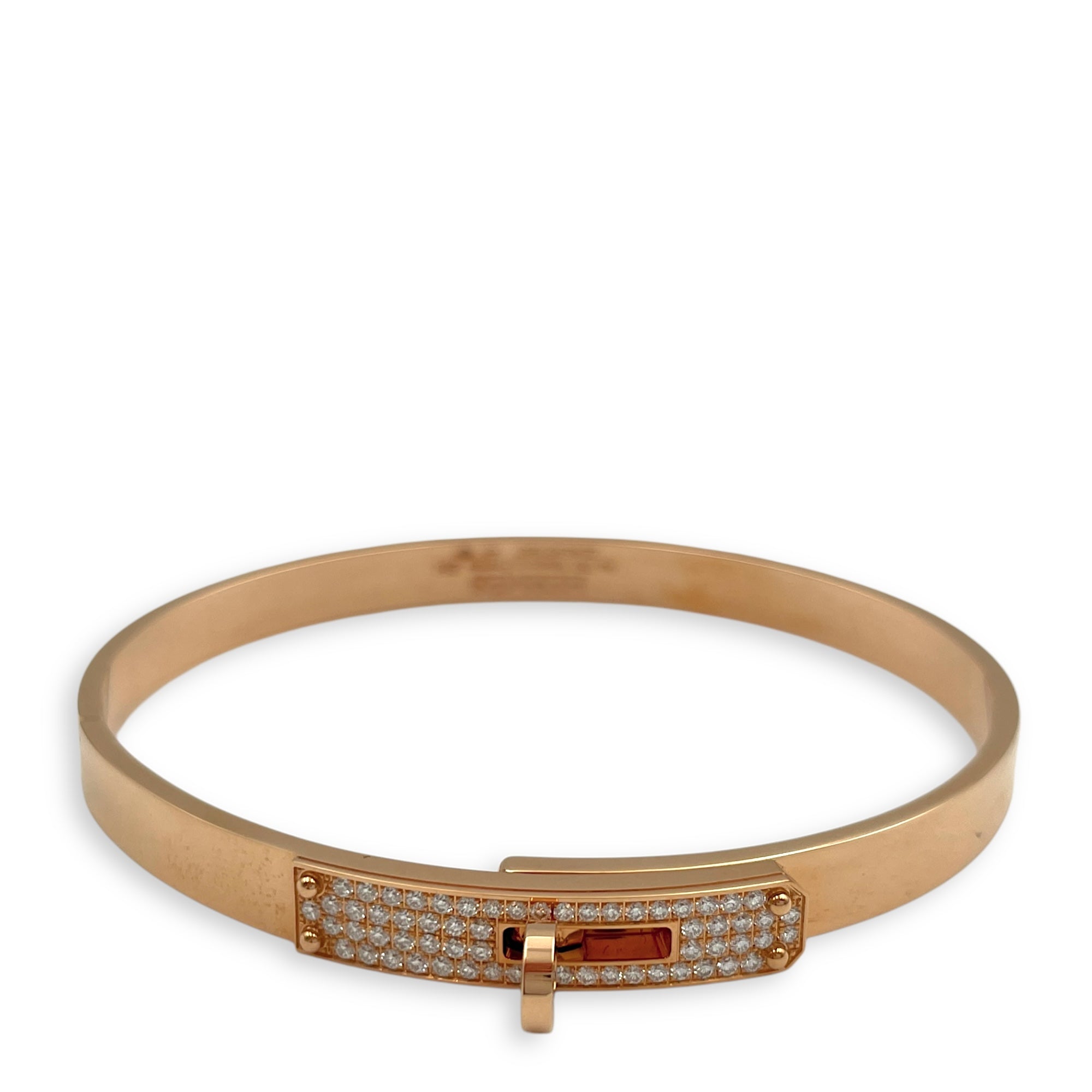 Kelly Half Pave SH Bracelet in Rose Gold Hardware