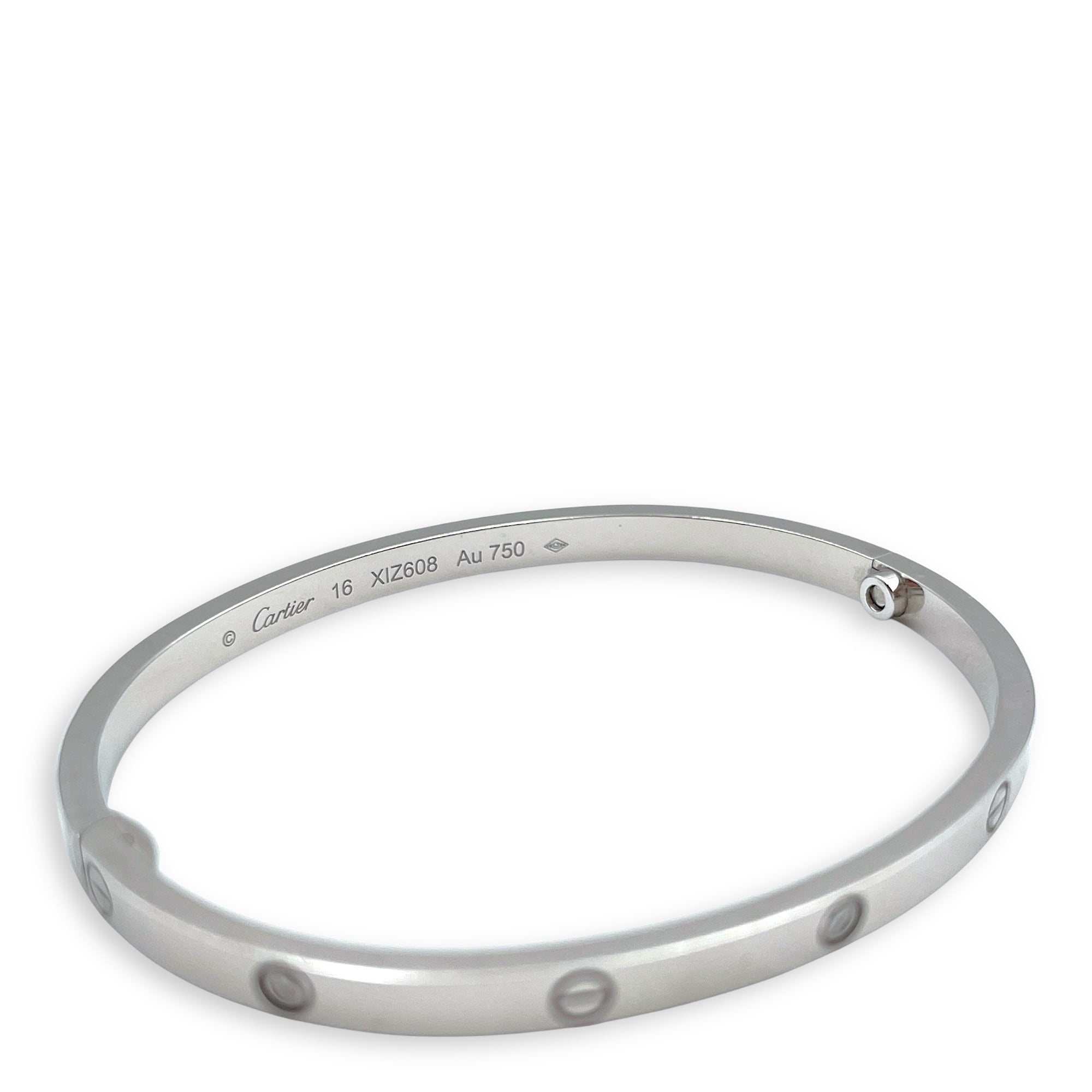 6 Diamonds Love 16 Bracelet in White Gold Hardware