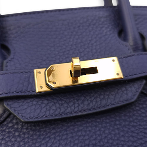 Birkin 30 Blue Encre in Clemence, Gold hardware