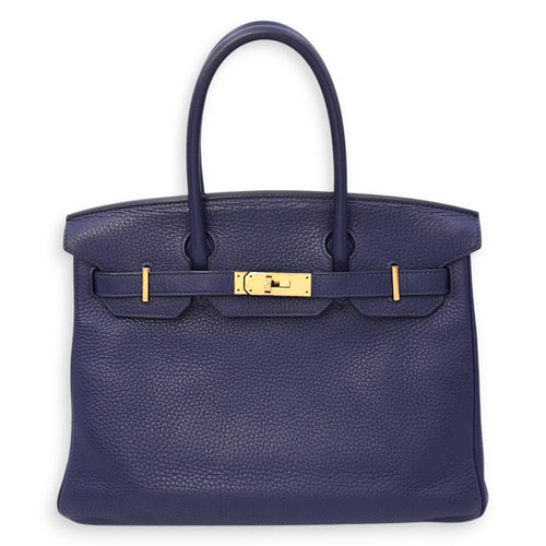 Birkin 30 Blue Encre in Clemence, Gold hardware