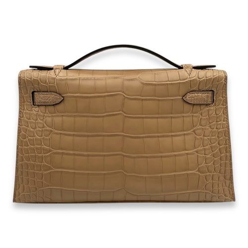 Kelly Pochette Chai in Matte Alligator, Gold hardware