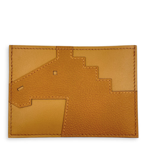 Cheval Picto Sesame Card Holder in Evercolor/Tadelakt