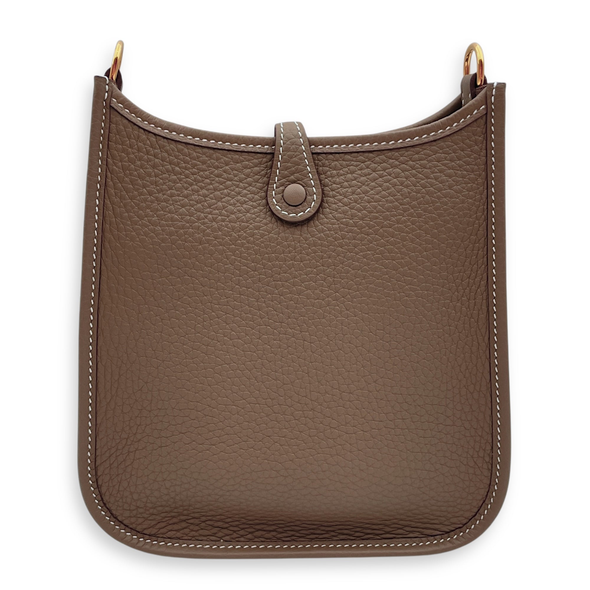 Evelyne Mini Etoupe in Clemence, Gold hardware