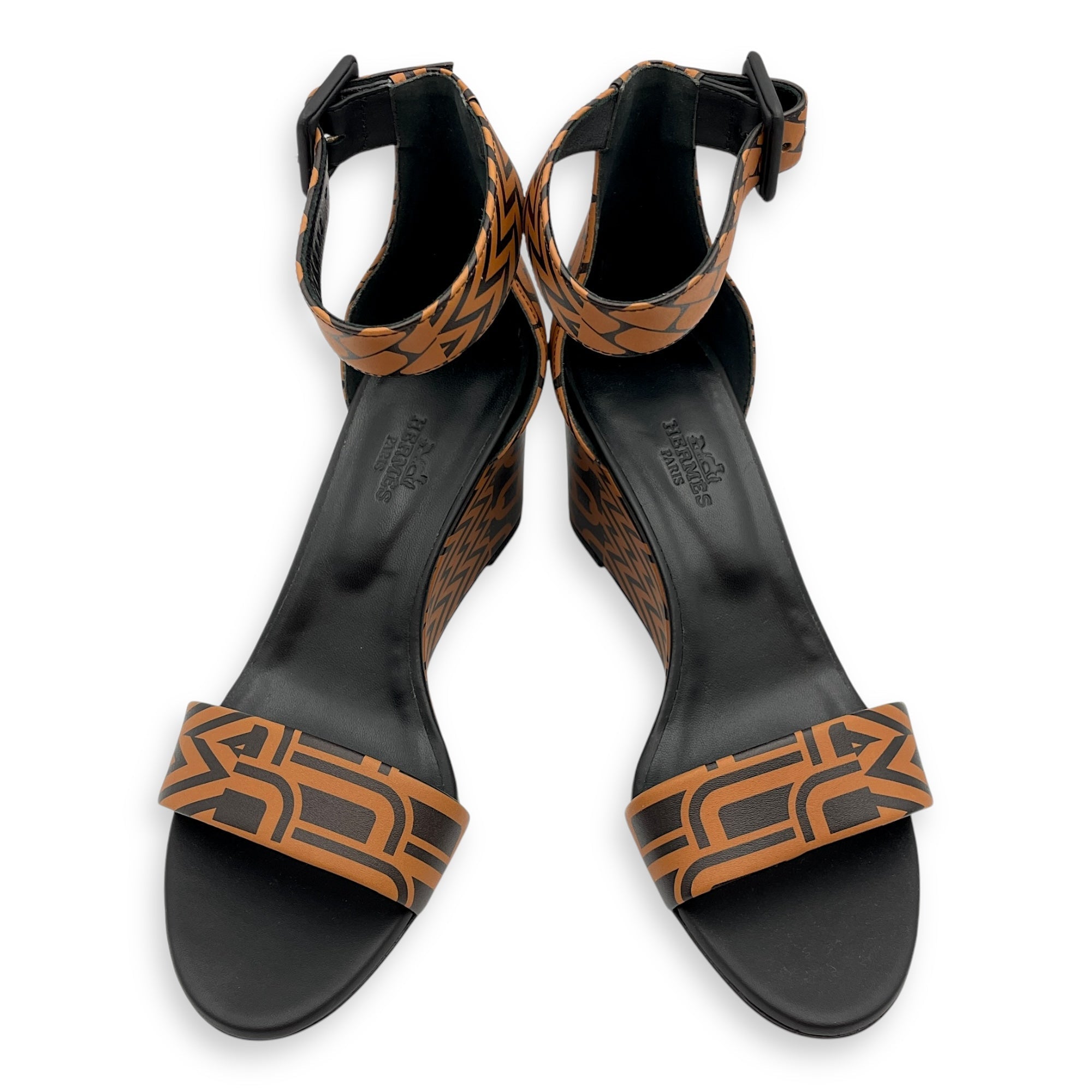Imprime Acapulco  36 Noir/Natural  Wedges in Calfskin CL2501-9072 3