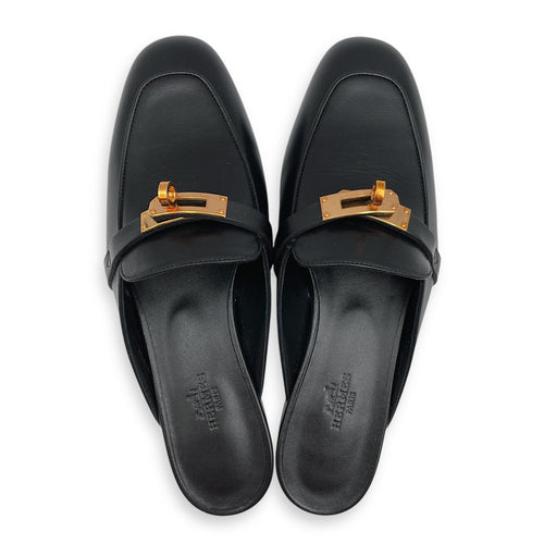 Oz Mule. Sz:37 Black Loafers Rose Gold hardware