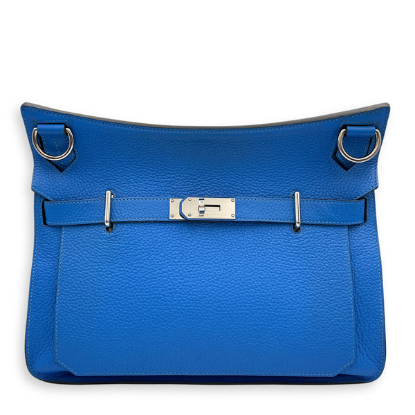 Hermès Jypsiere 34 Blue Hydra in Clemence, Palladium