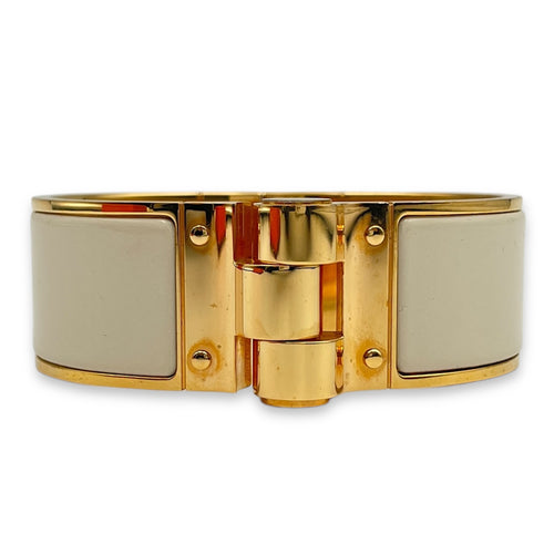 Hinged Pannacotta Bracelet, Gold hardware