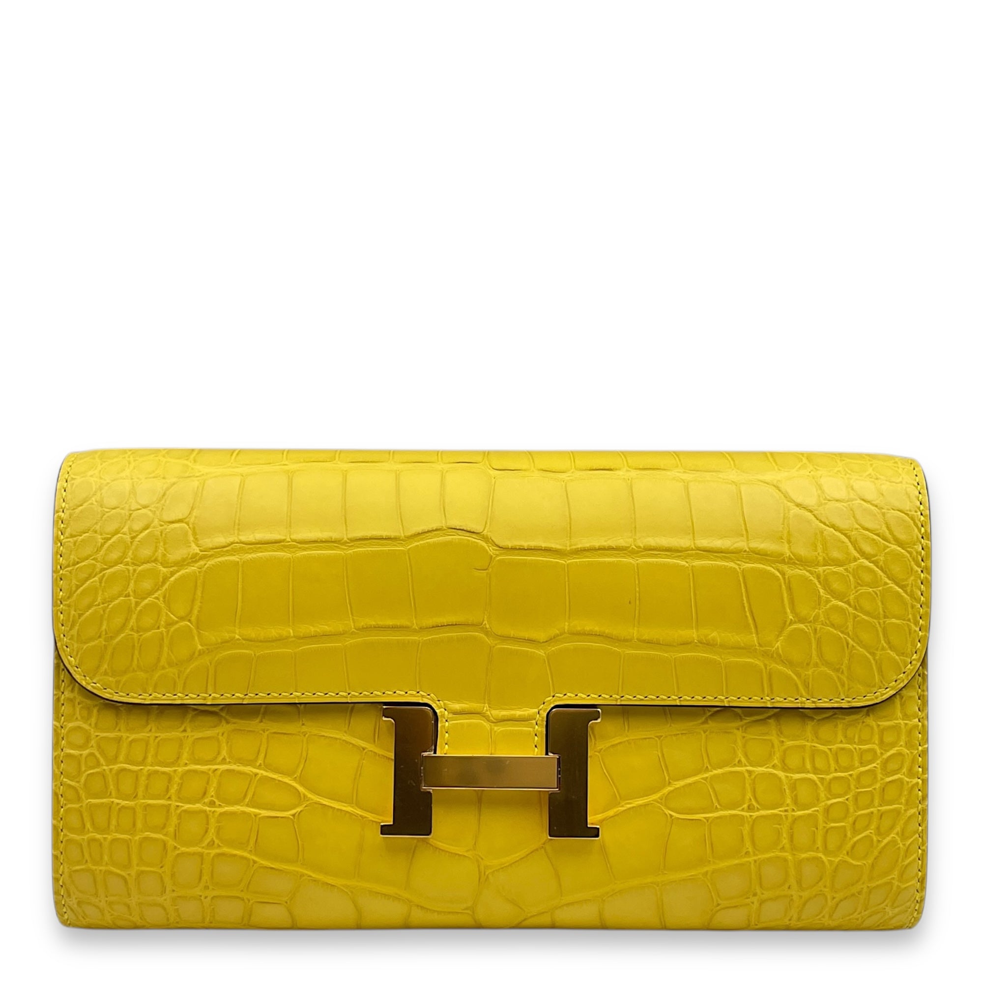 Constance To Go Mimosa in Matte Alligator, Gold hardware