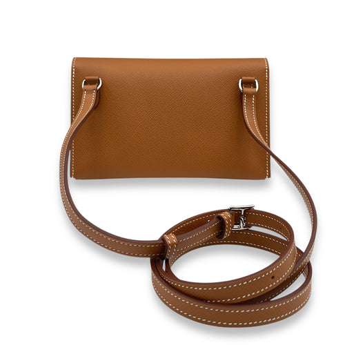 Snap Wallet Brown in Epsom, Palladium hardware