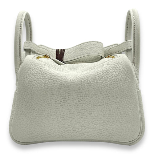 Lindy II Mini New White in Clemence, Gold hardware