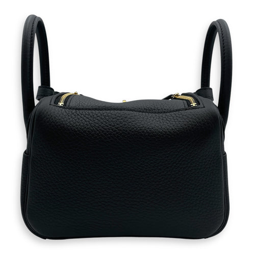 Lindy II Mini Black in Clemence, Gold hardware