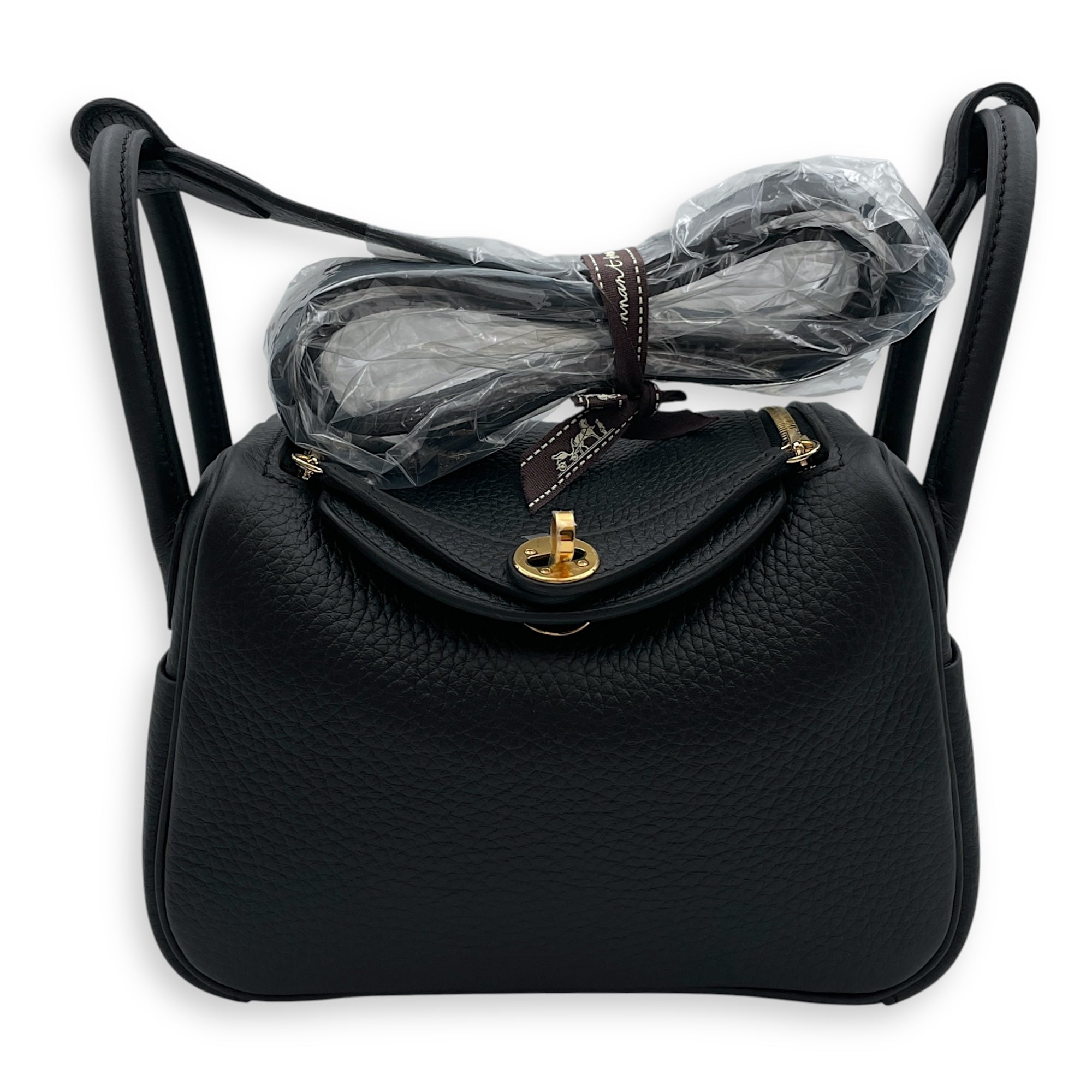 Lindy II Mini Black in Clemence, Gold hardware