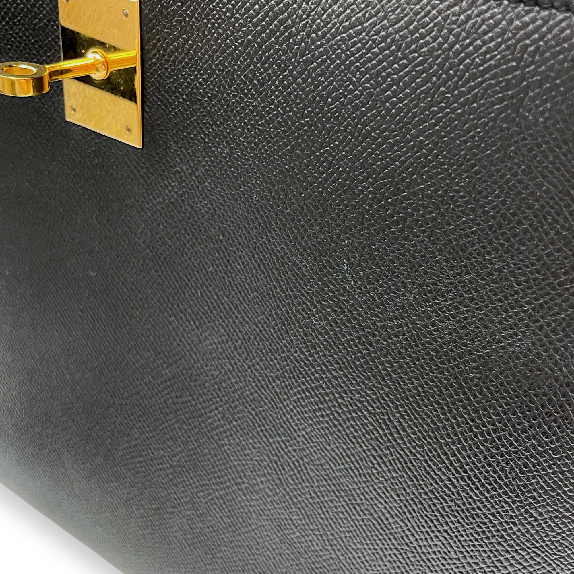 Sellier Kelly 32 Black in Epsom, Gold hardware