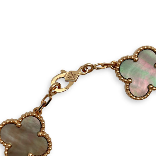 Vintage Alhambra, 5 Motifs Bracelet in Rose Gold Hardware