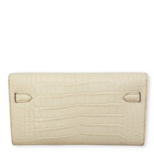 Kelly To Go Beton Crossbody Bag in Matte Alligator Gold hardware