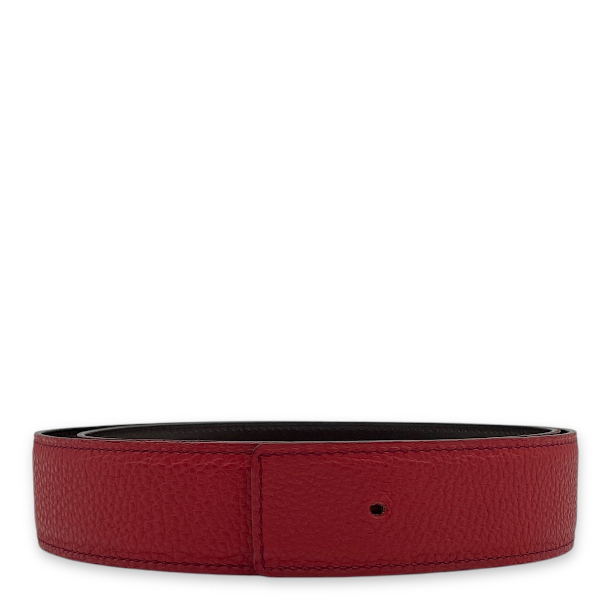 H 32mm by 85cm Rouge Vif/Ebene Belt Kit in Togo/Veau, Palladium hardware