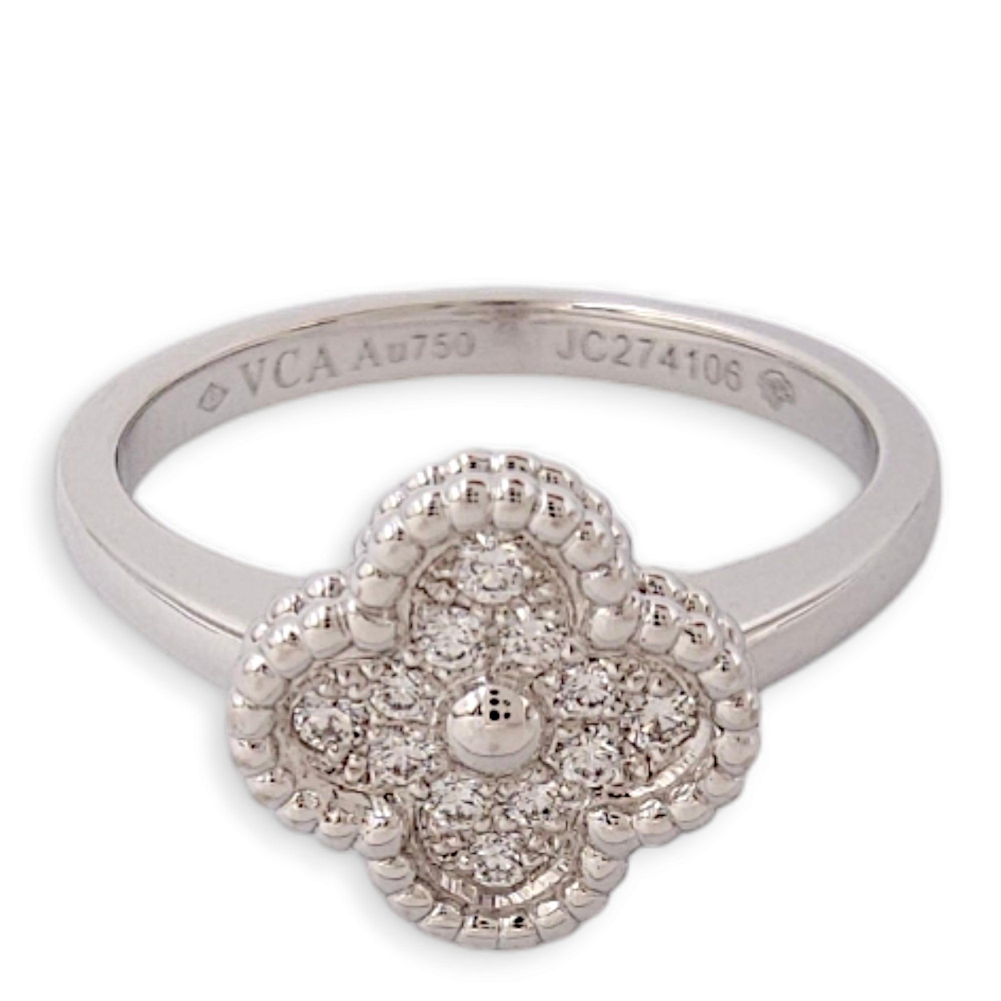 Diamond Sweet Alhambra 49 Ring in White Gold Hardware