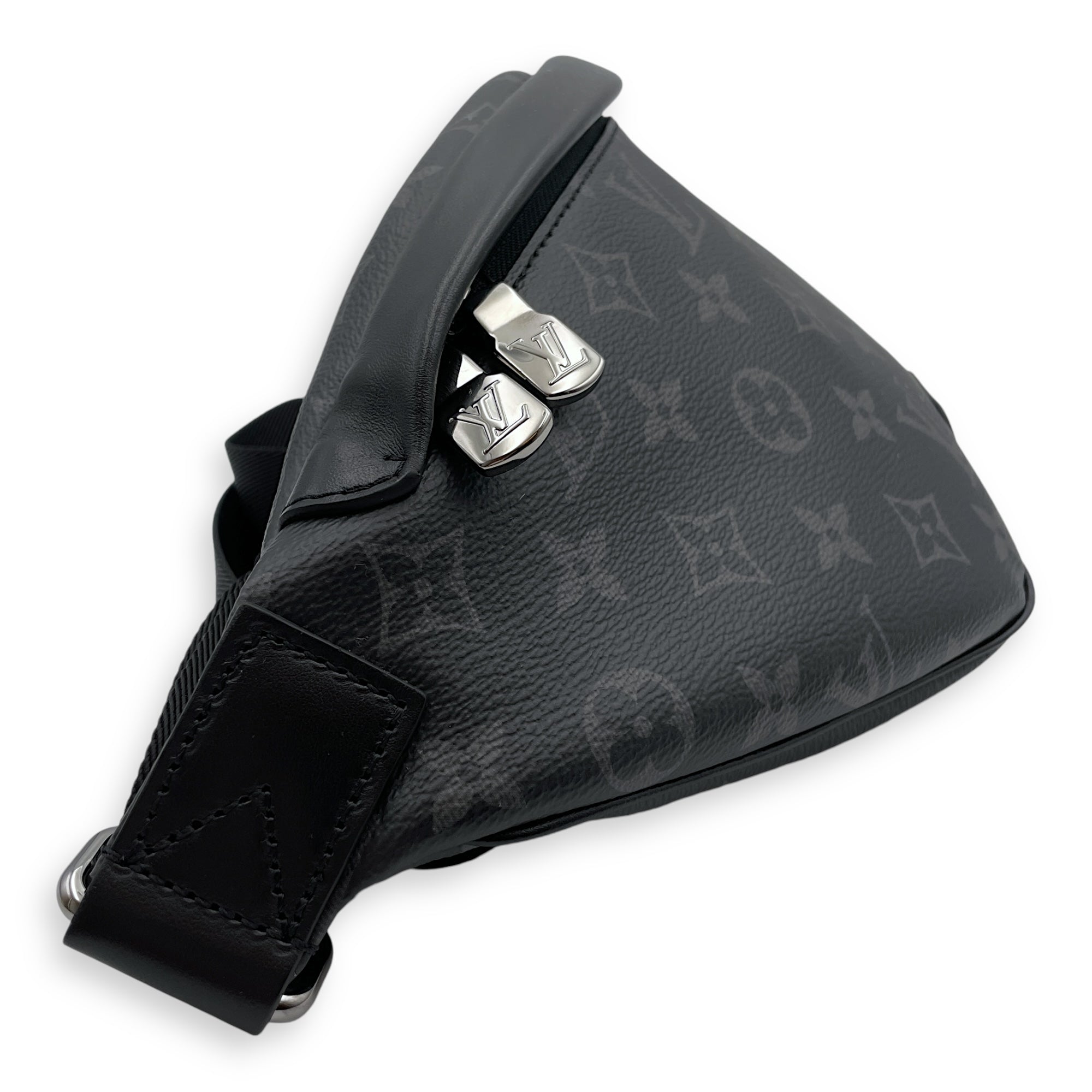 Discovery Bumbag PM Black Belt Bag in Monogram Eclipse, Silver hardware