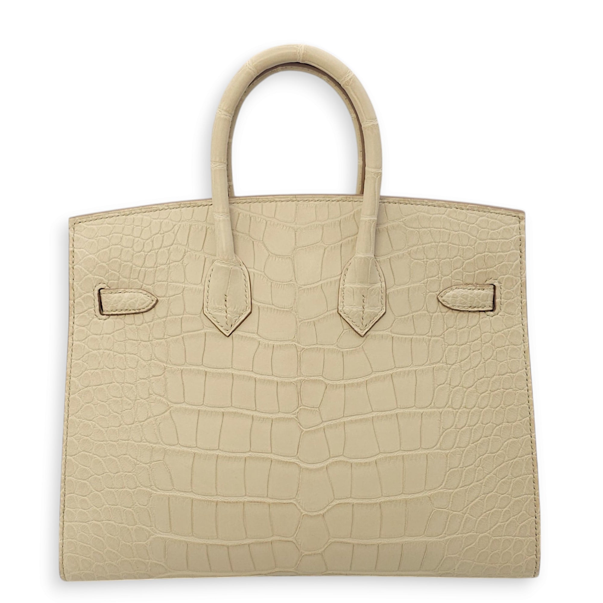 Sellier Birkin 25 Beton in Matte Alligator, Gold hardware