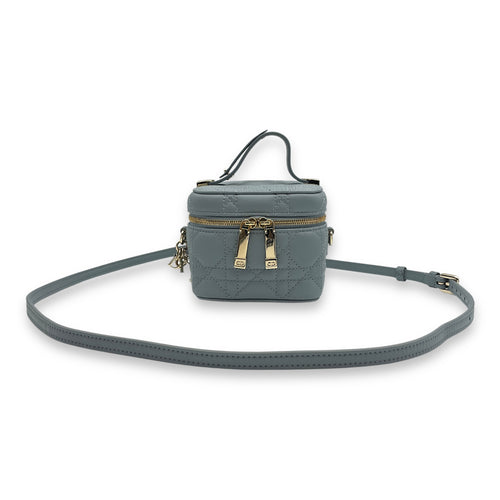 Vanity Micro Cloud Blue Vanity Bag in Lambskin, Gold hardware