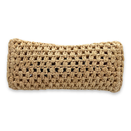 Speedy Nano Tan Crossbody Bag in Natural raffia, calf, Gold hardware