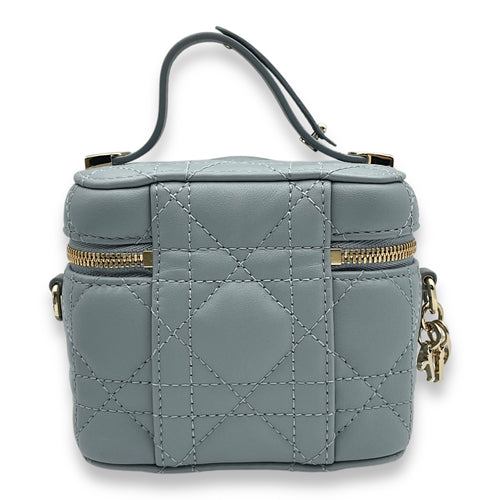 Vanity Micro Cloud Blue Vanity Bag in Lambskin, Gold hardware