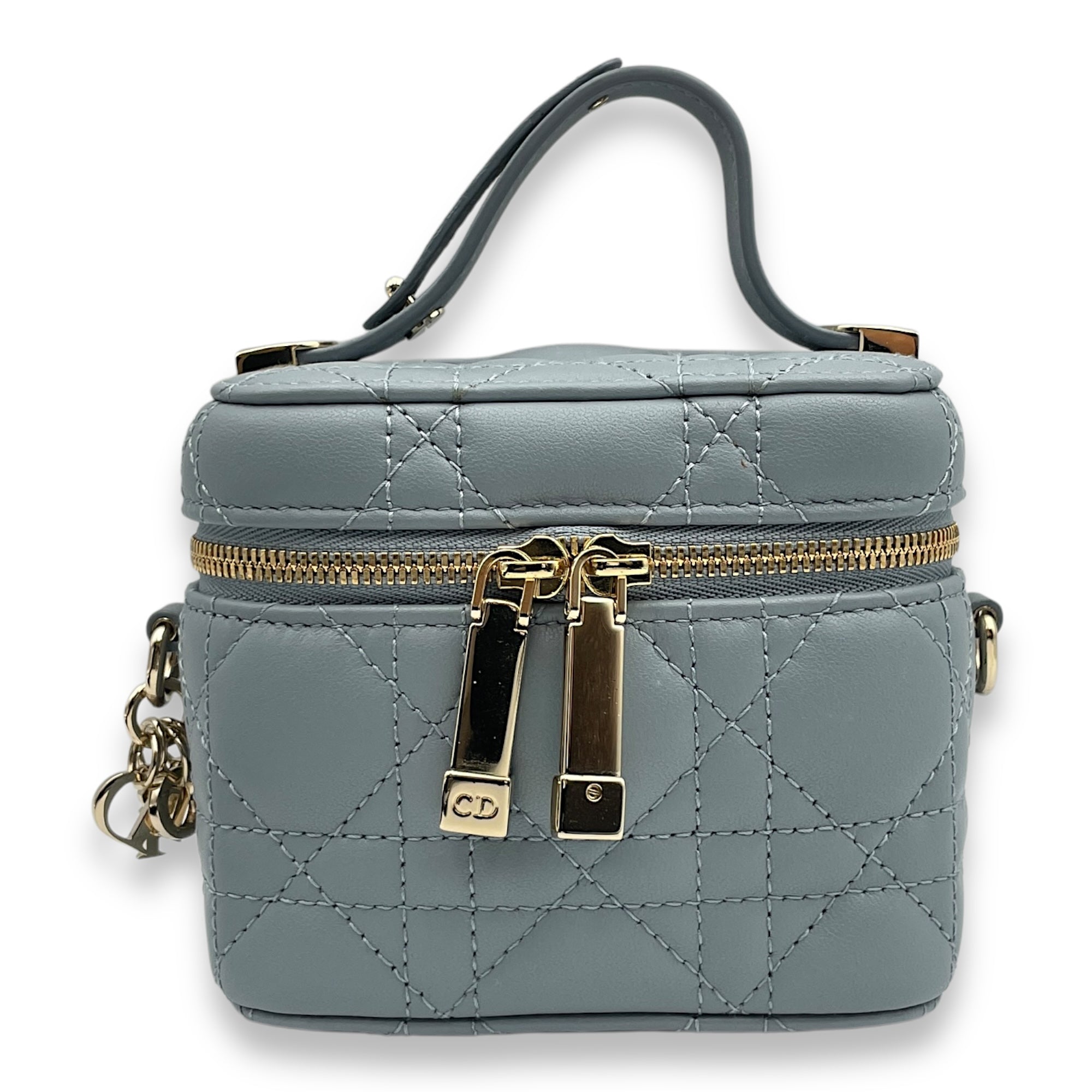 Vanity Micro Cloud Blue Vanity Bag in Lambskin, Gold hardware