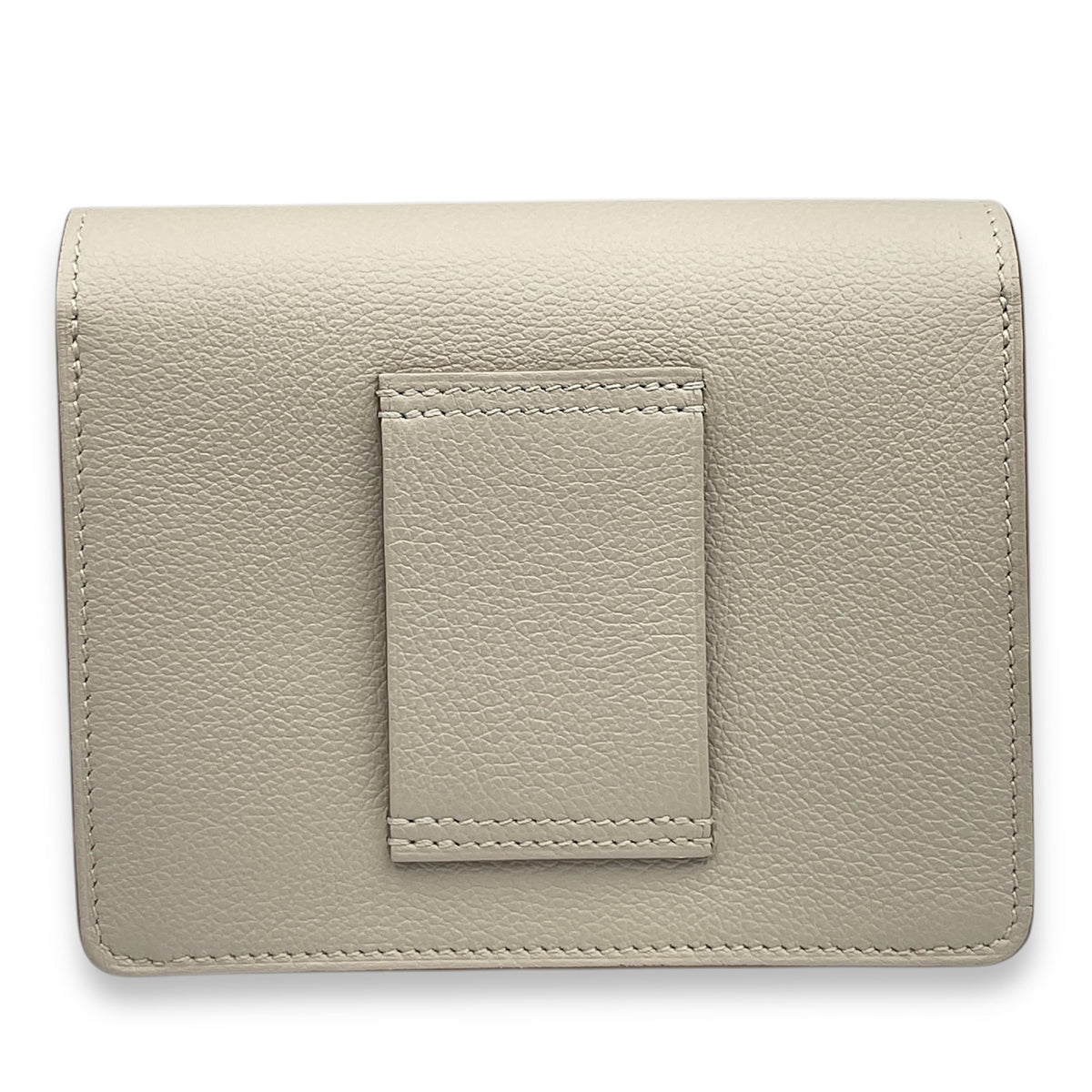 Roulis Slim Gris Perle Wallet in Evercolor Permabrass hardware