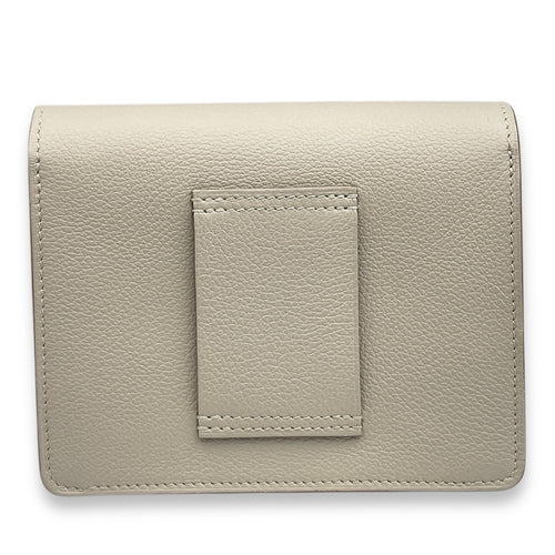 Roulis Slim Gris Perle Wallet in Evercolor, Permabrass hardware