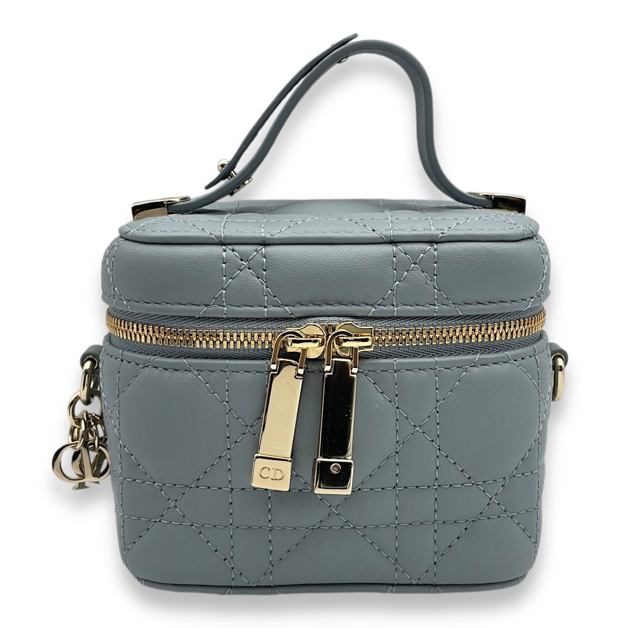 Vanity Micro Cloud Blue Vanity Bag in Lambskin, Gold hardware