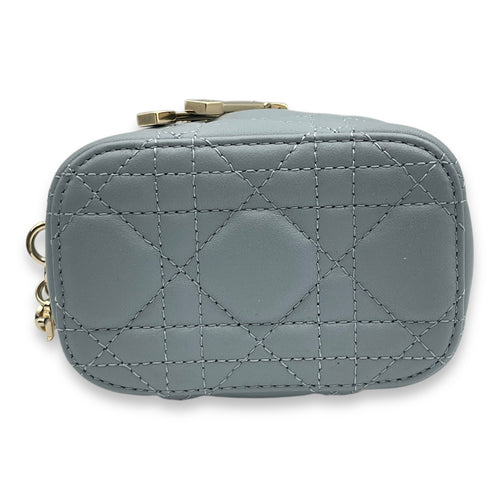 Vanity Micro Cloud Blue Vanity Bag in Lambskin, Gold hardware