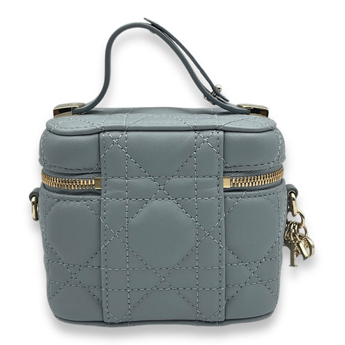 Vanity Micro Cloud Blue Vanity Bag in Lambskin, Gold hardware