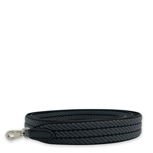 Sangle Cordage 25mm Black/Gris Misty Strap in Canvas / Swift, Palladium hardware