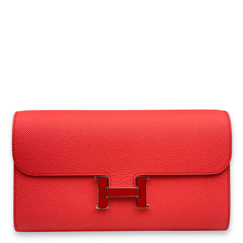 Constance To Go Rose Texas Crossbody bag in Epsom, Enamel (Rouge De Coeur) hardware