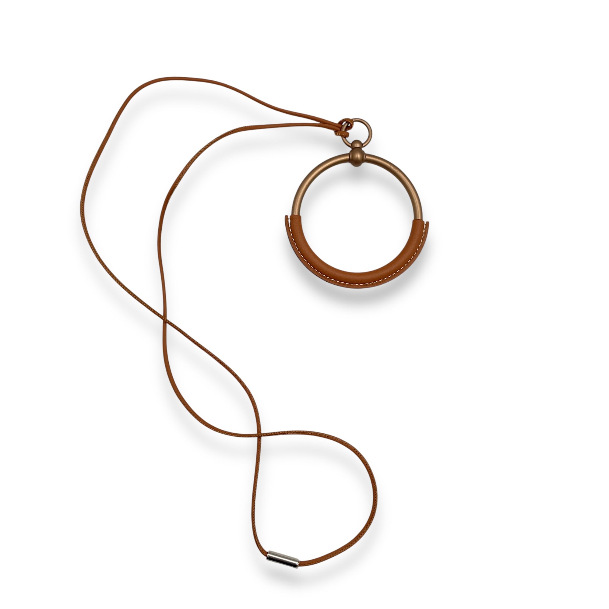 Loop Gold Necklace in Swift, Brass hardware