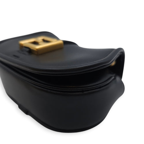 C’mon Nano 13x9x4cm Black Belt Bag in Calfskin, Gold hardware