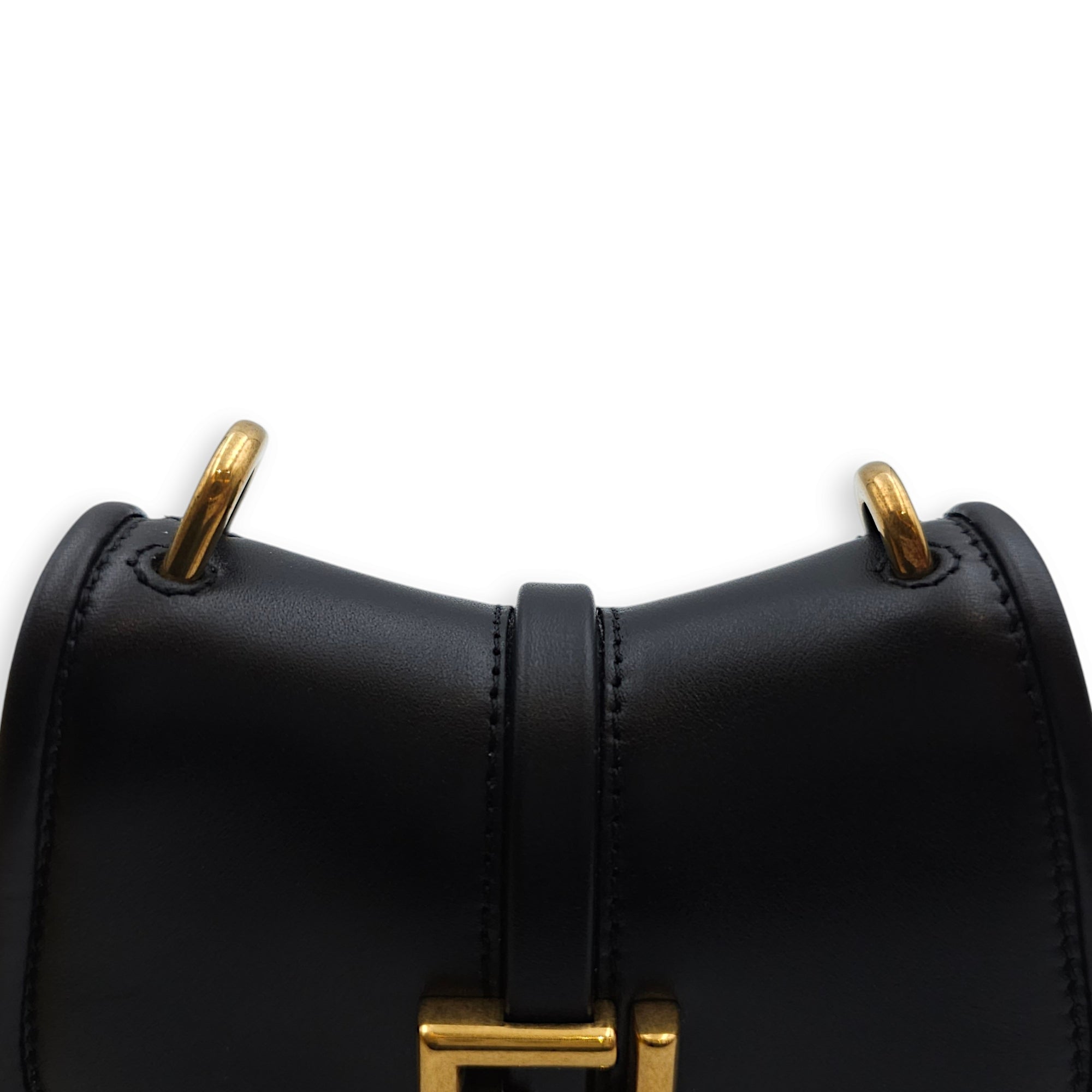 C’mon Nano 13x9x4cm Black Belt Bag in Calfskin, Gold hardware