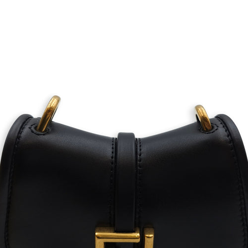 C’mon Nano 13x9x4cm Black Belt Bag in Calfskin, Gold hardware