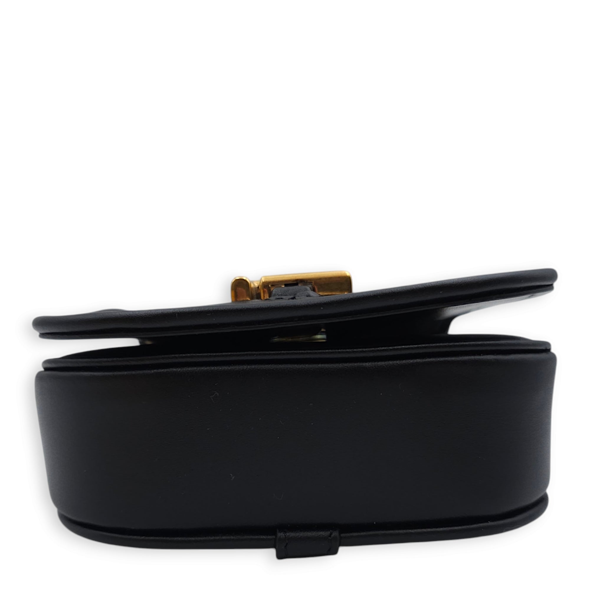 C’mon Nano 13x9x4cm Black Belt Bag in Calfskin, Gold hardware